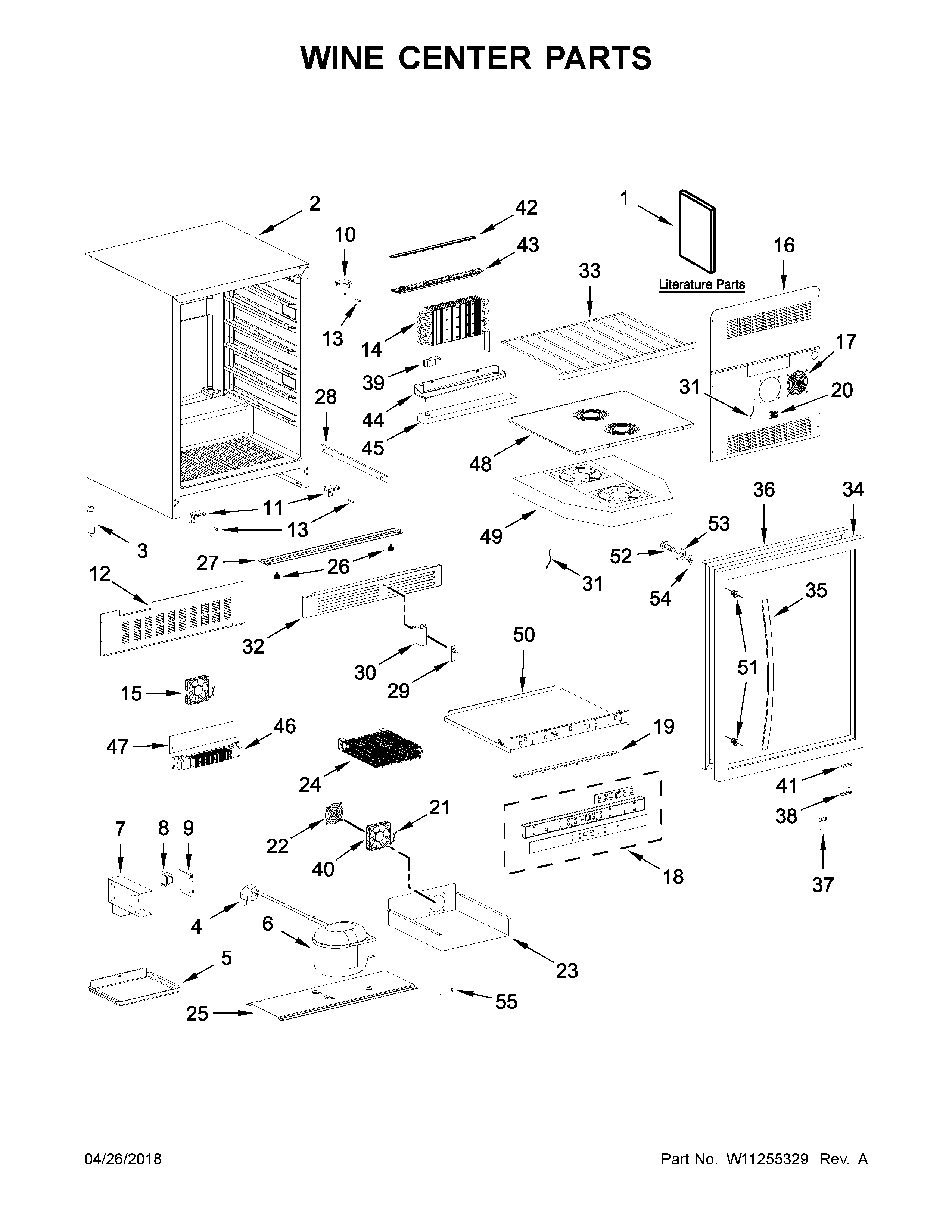 Wine center parts