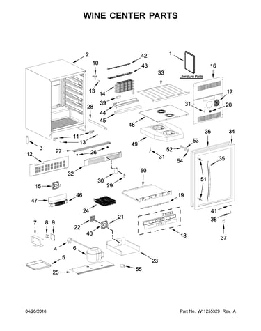 Wine center parts