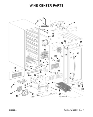 Wine center parts