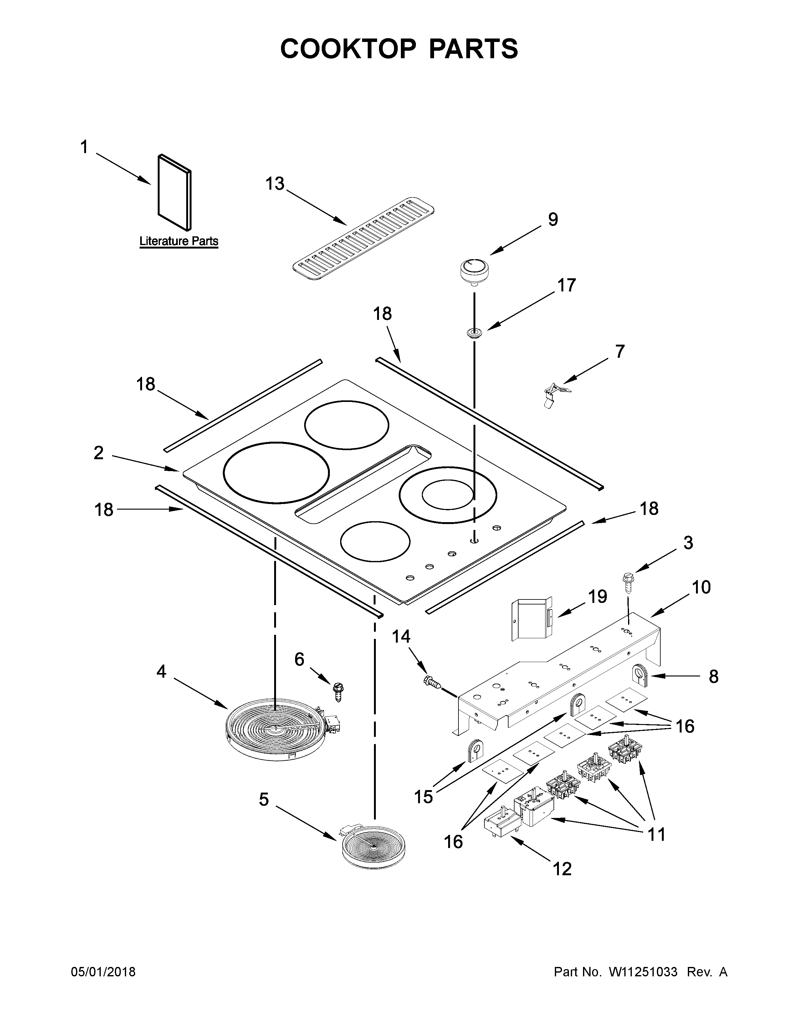 Cooktop parts