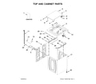 Whirlpool 3LWTW4705FW0 top and cabinet parts diagram