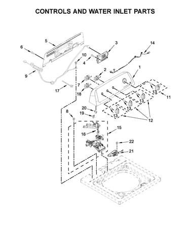 Controls and water inlet parts