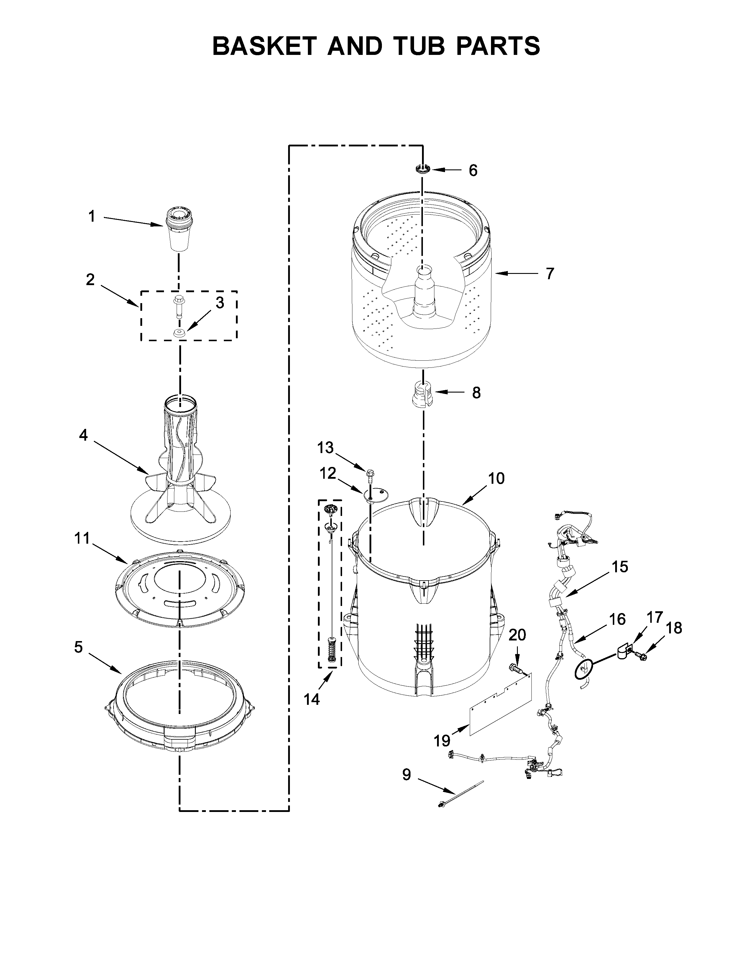 Basket and tub parts