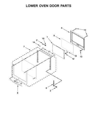 Lower oven door parts