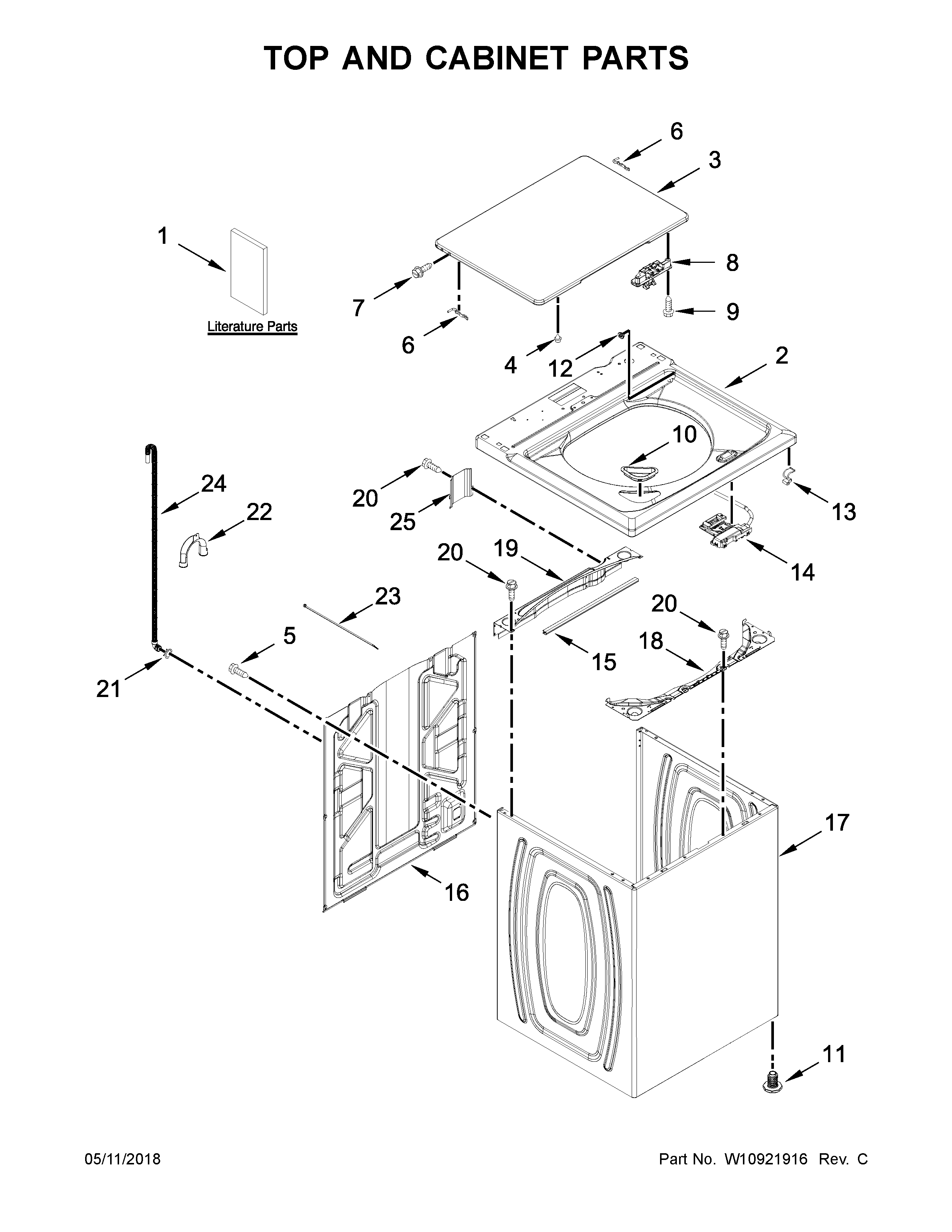 Top and cabinet parts