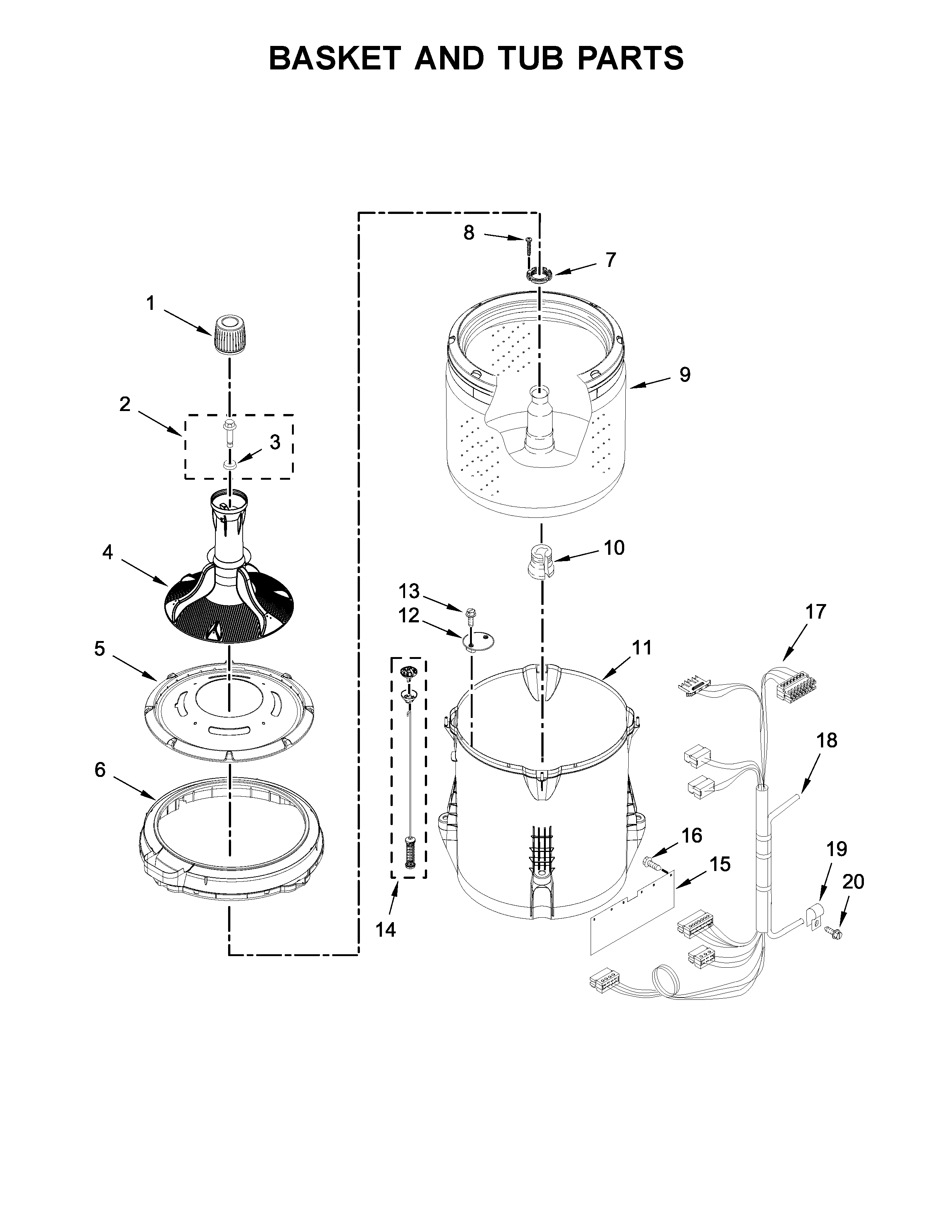 Basket and tub parts