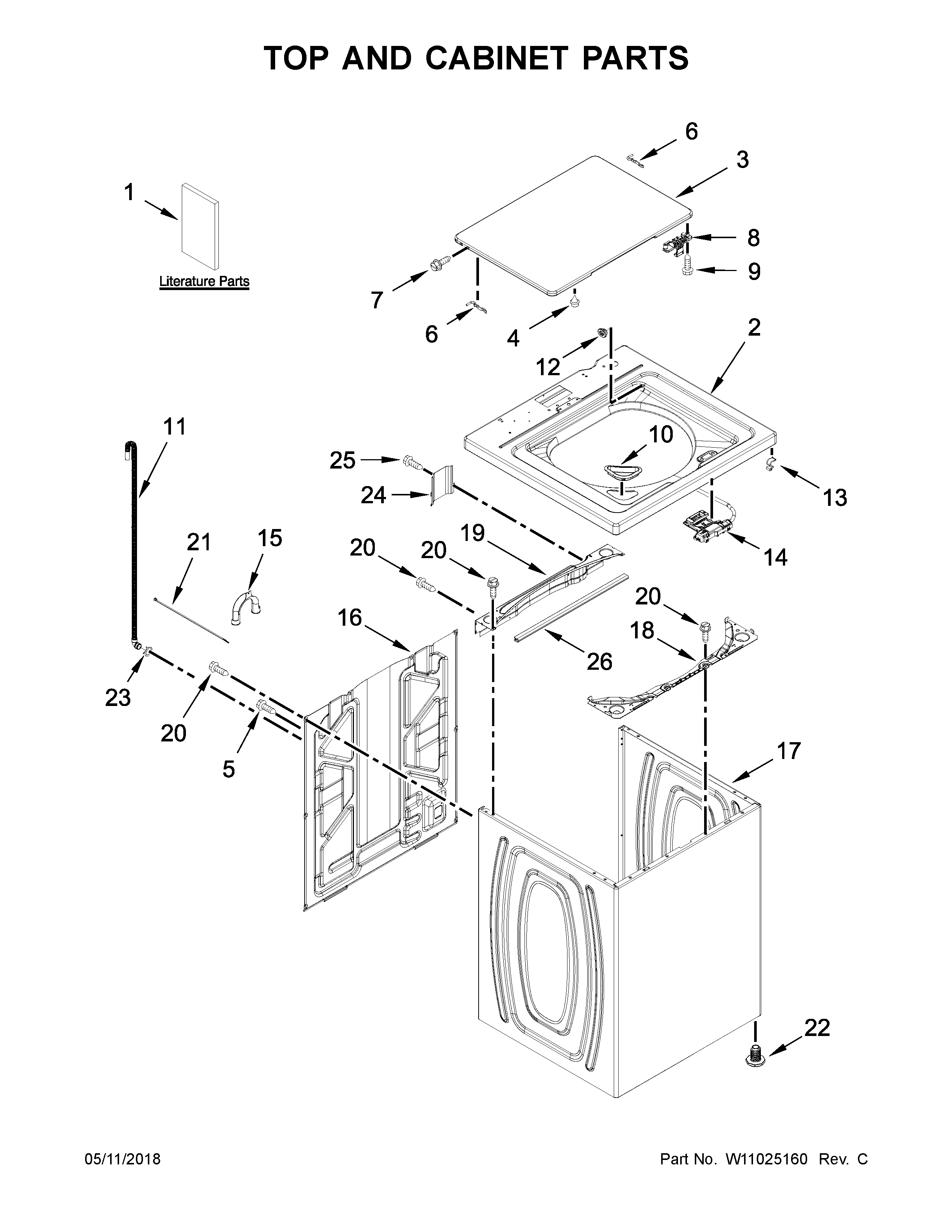 Top and cabinet parts