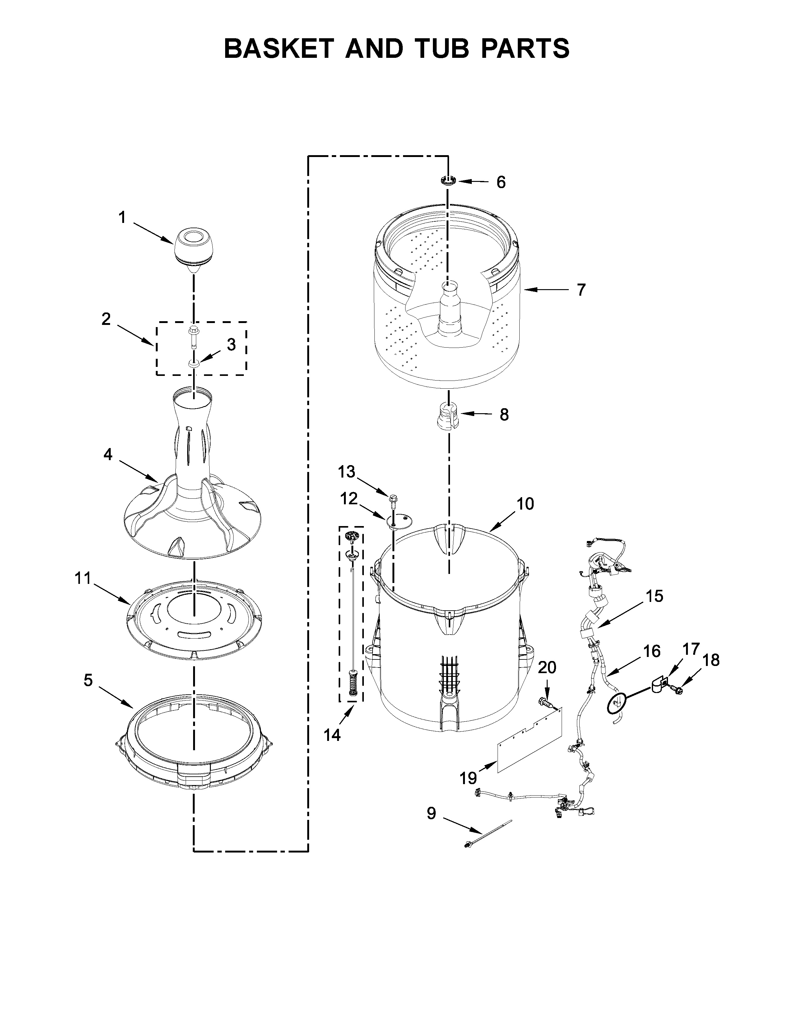 Basket and tub parts