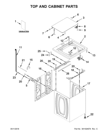 Top and cabinet parts
