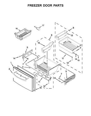 Freezer door parts