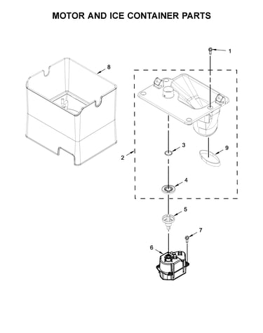 Motor and ice container parts