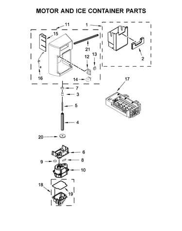 Motor and ice container parts