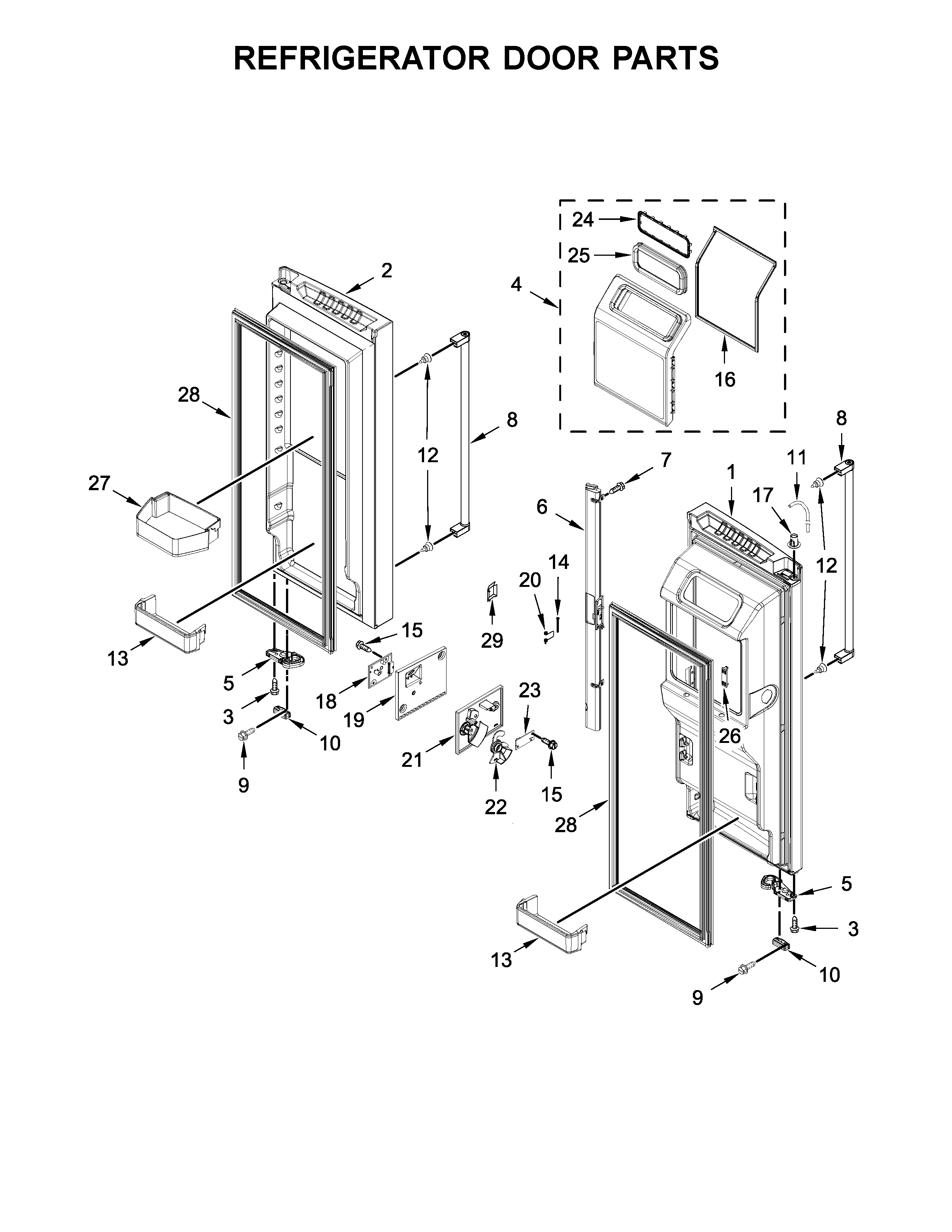 Refrigerator door parts