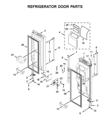 Refrigerator door parts