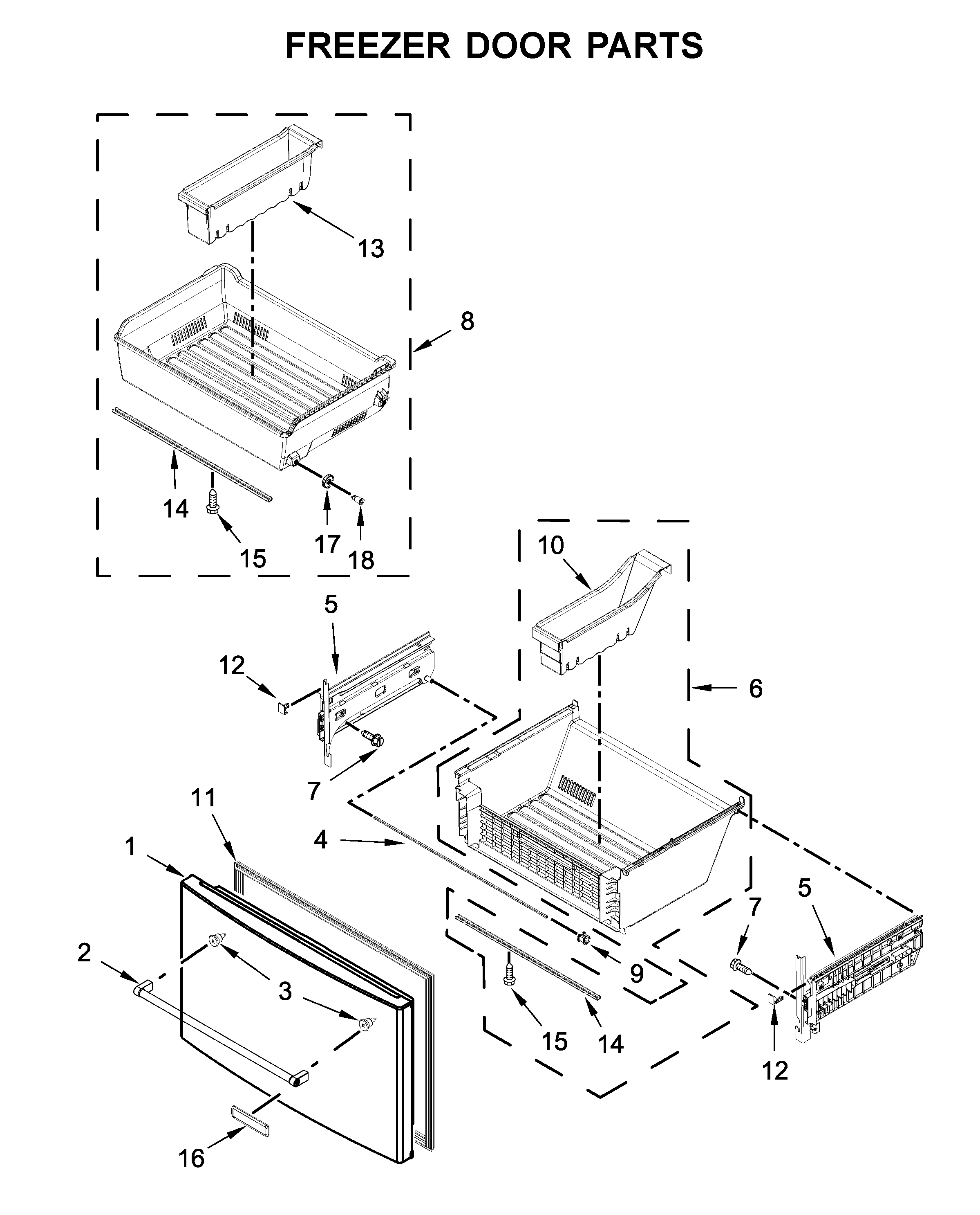 Freezer door parts