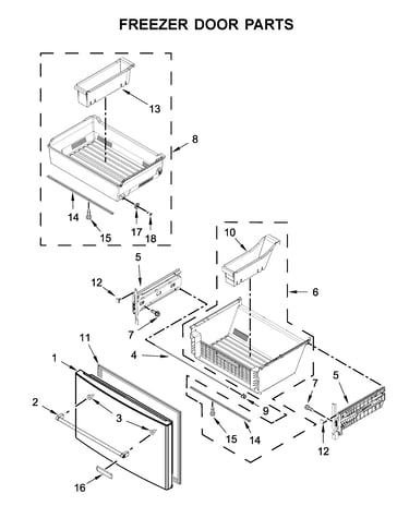 Freezer door parts