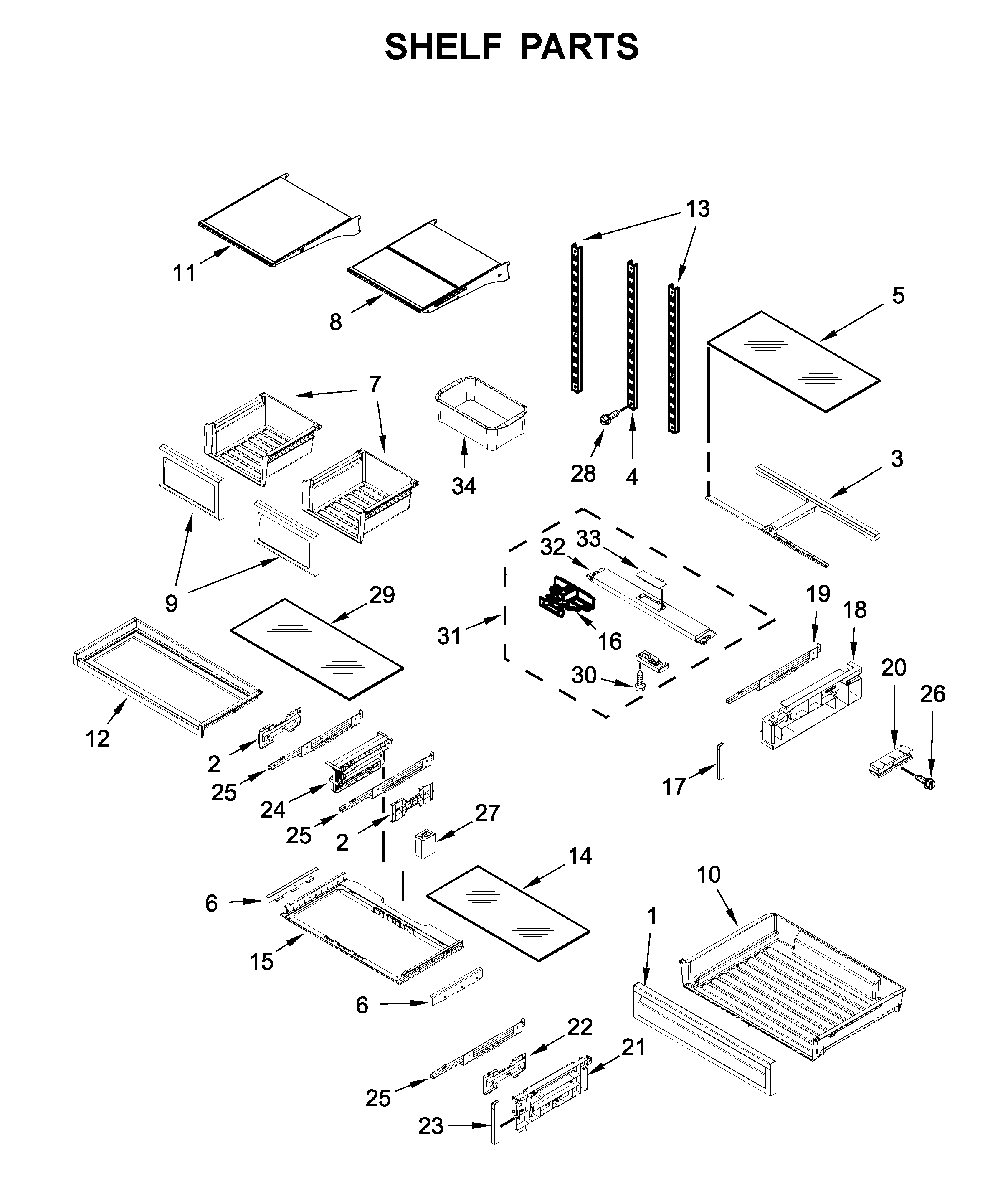 Shelf parts
