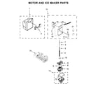 Whirlpool WRS586FIEM04 motor and ice maker parts diagram