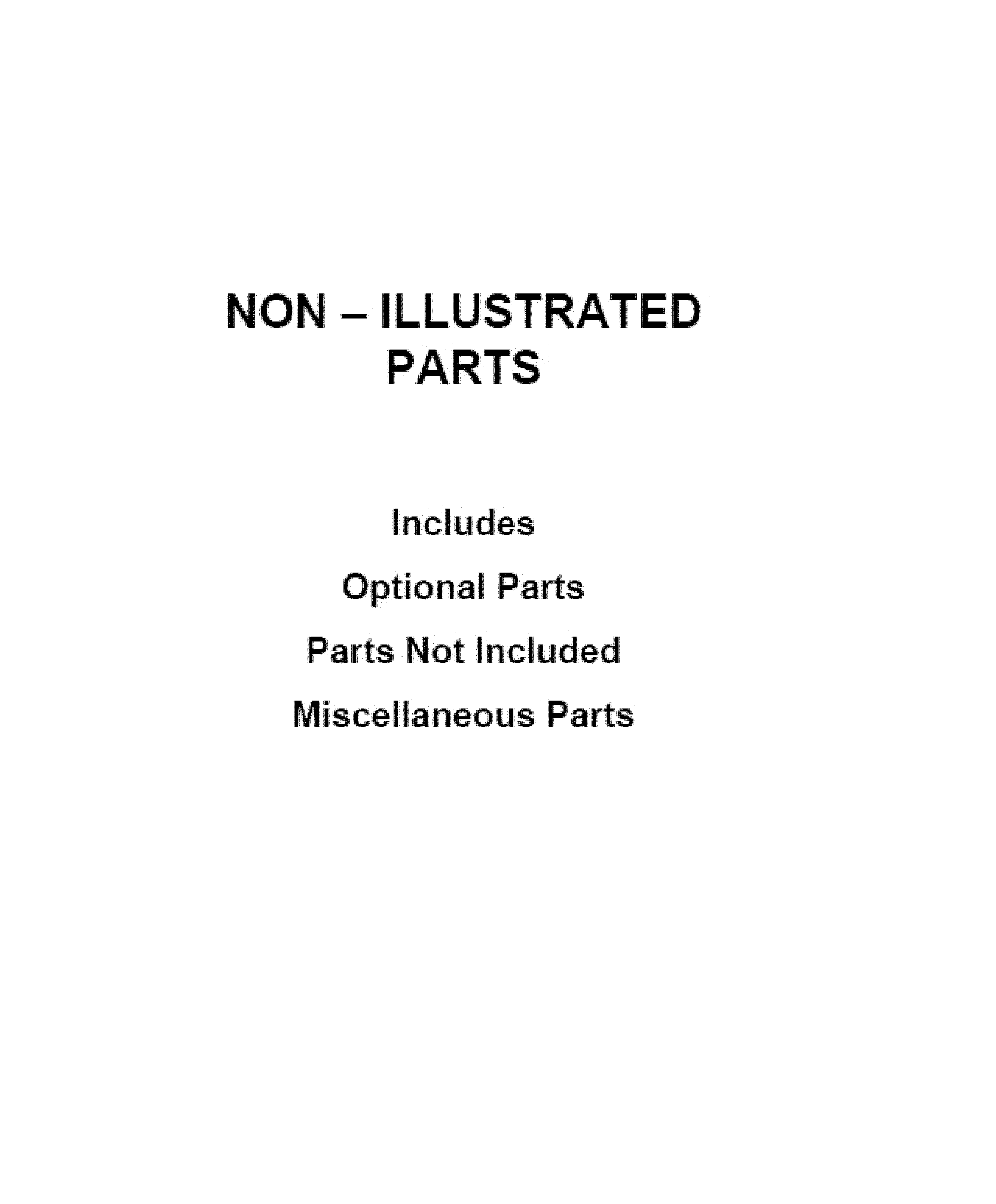 OPTIONAL PARTS (NOT INCLUDED)