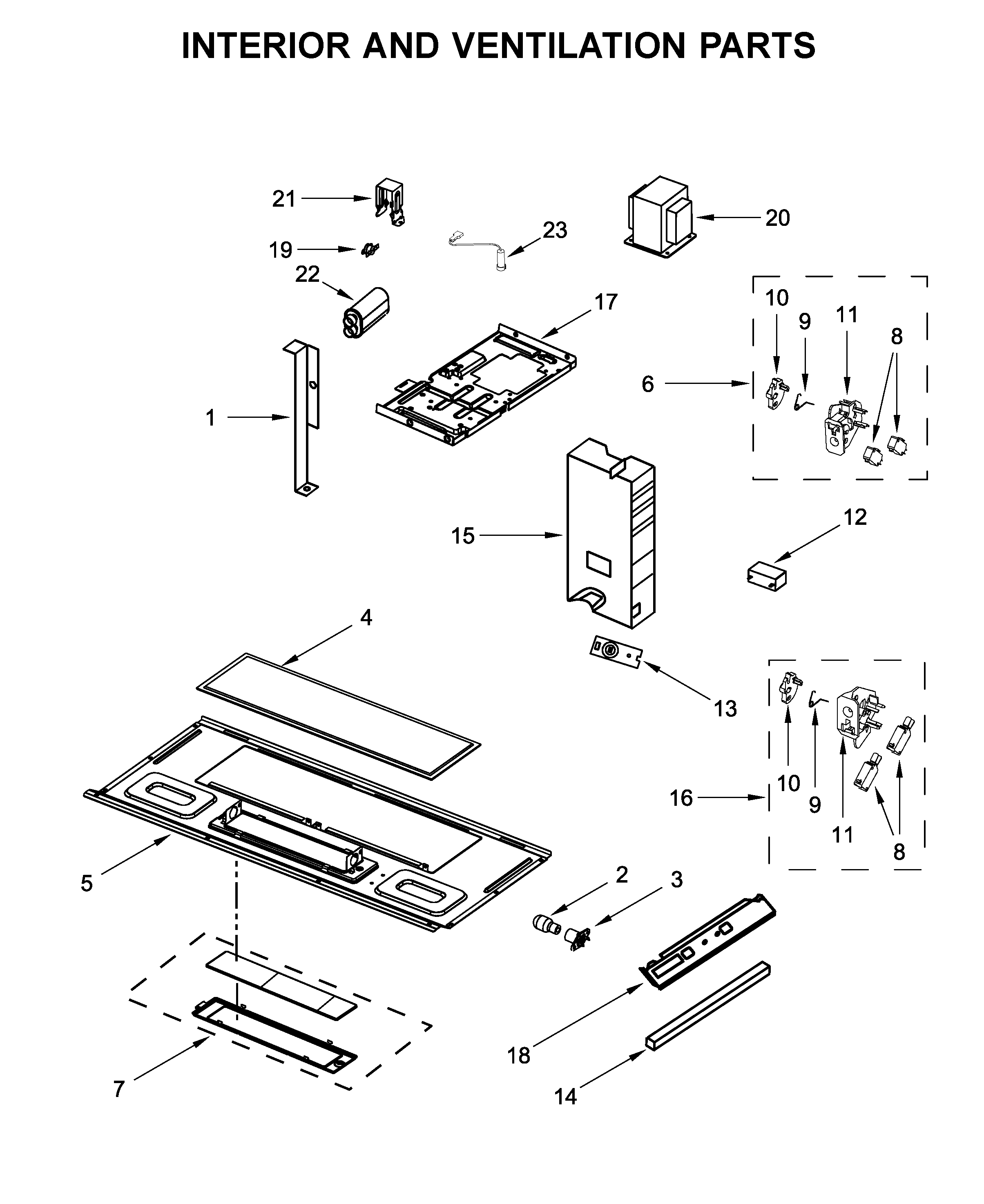 Interior and ventilation parts