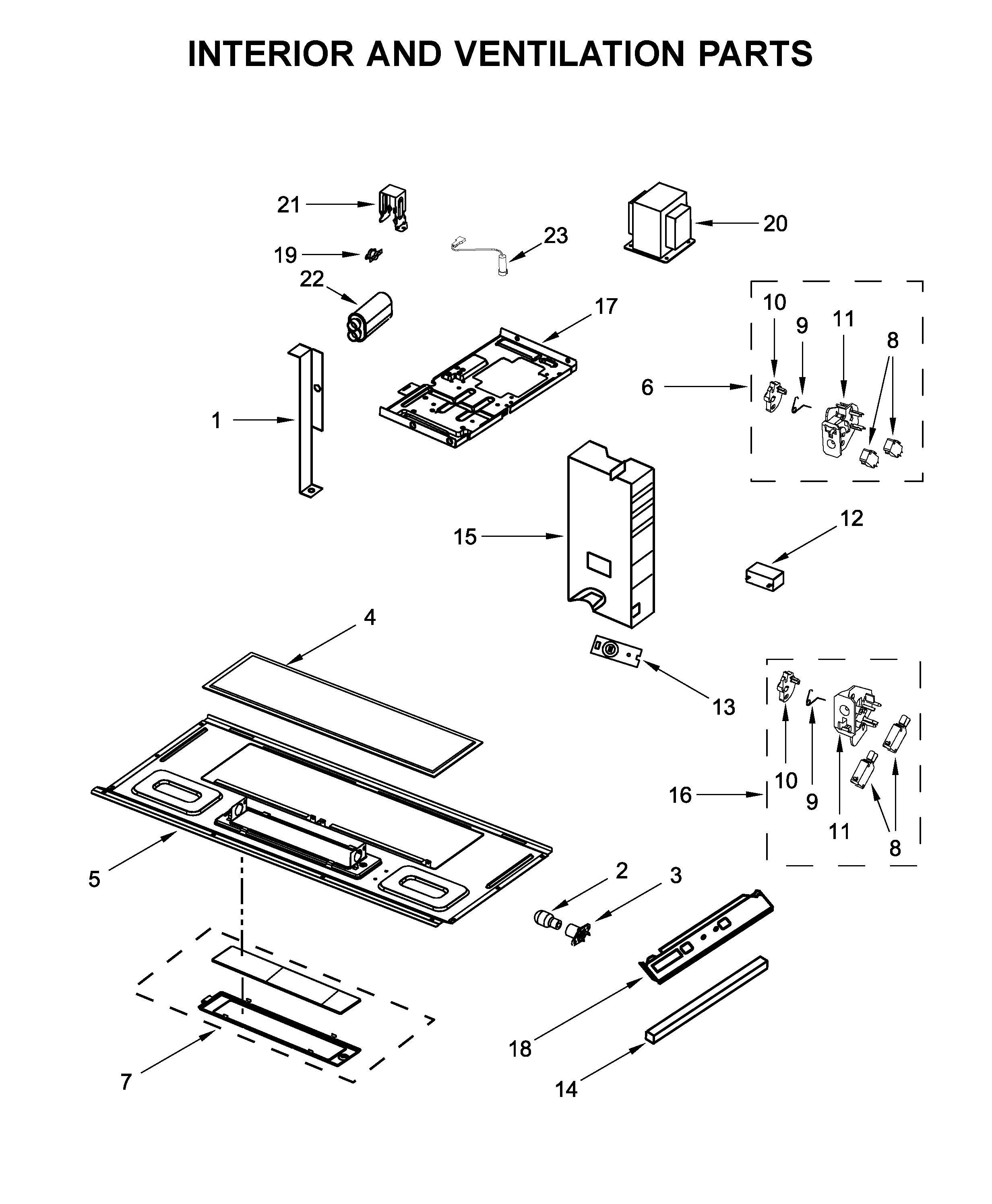 Interior and ventilation parts