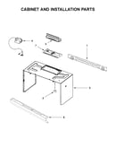 Cabinet and installation parts