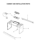Cabinet and installation parts
