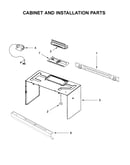 Cabinet and installation parts