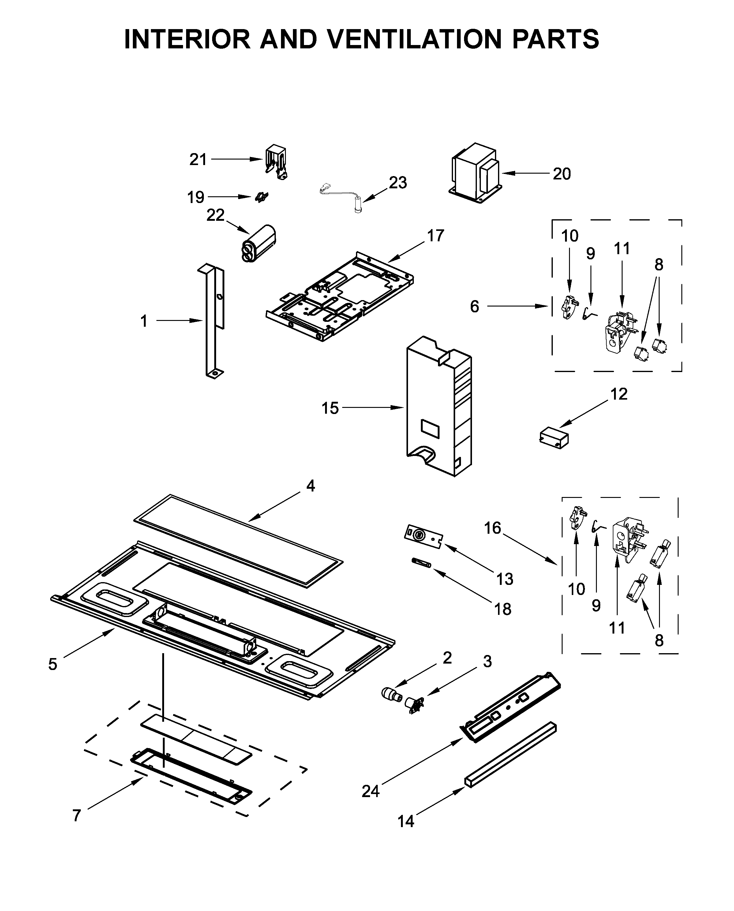 Interior and ventilation parts