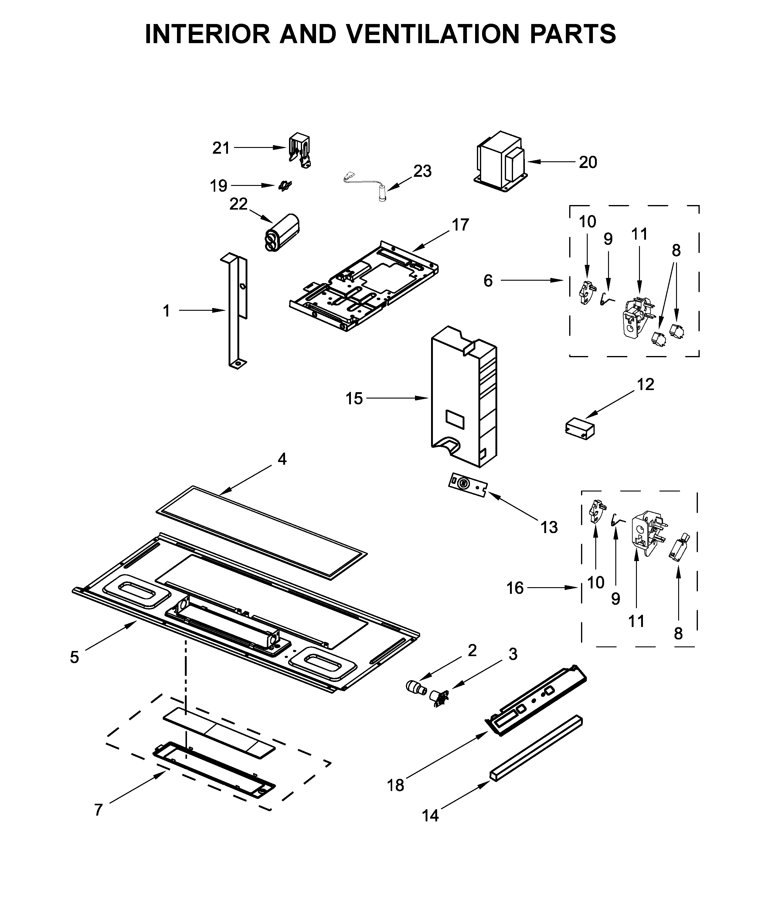 Interior and ventilation parts