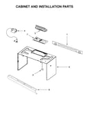 Cabinet and installation parts