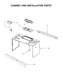 Cabinet and installation parts