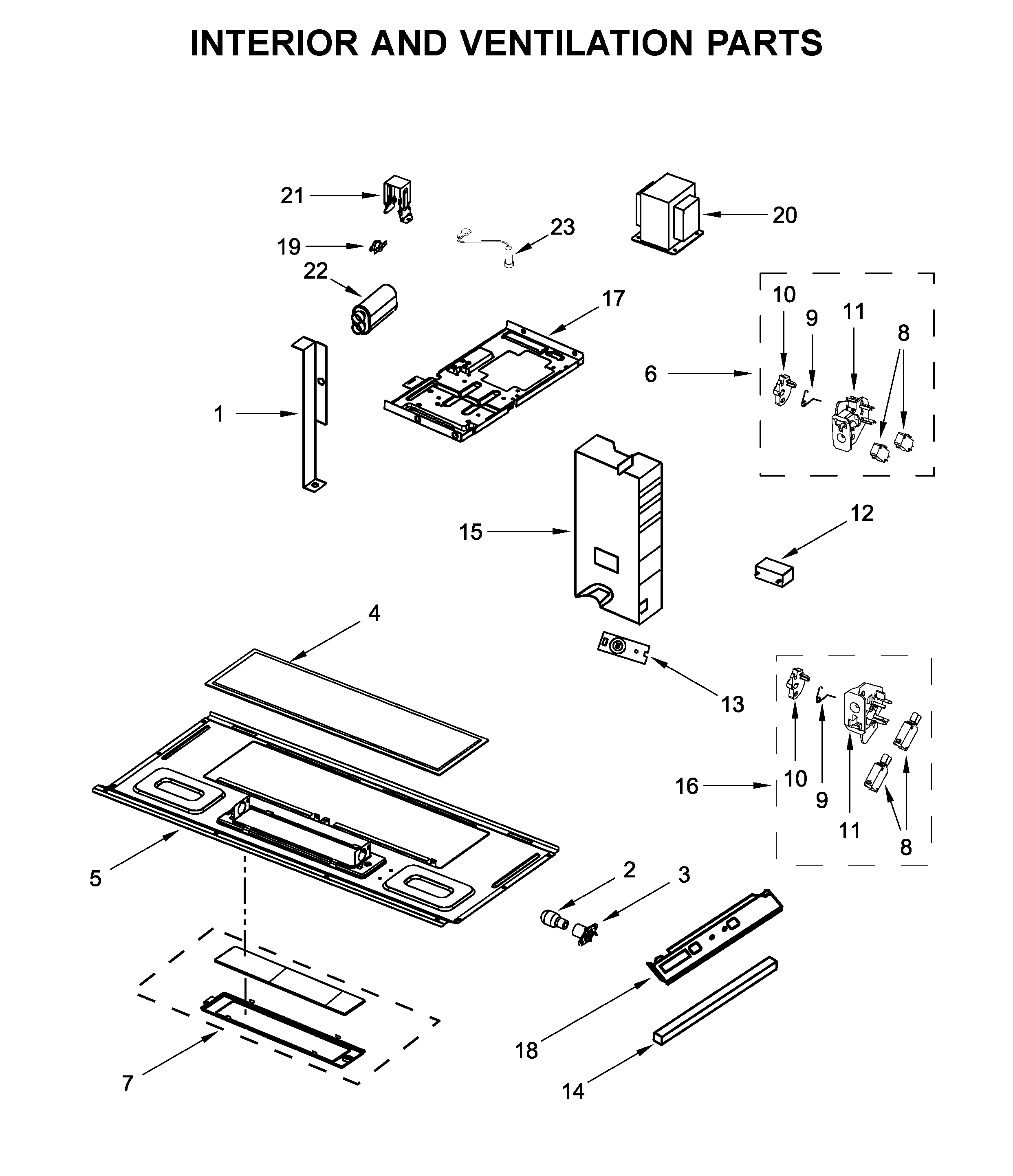 Interior and ventilation parts