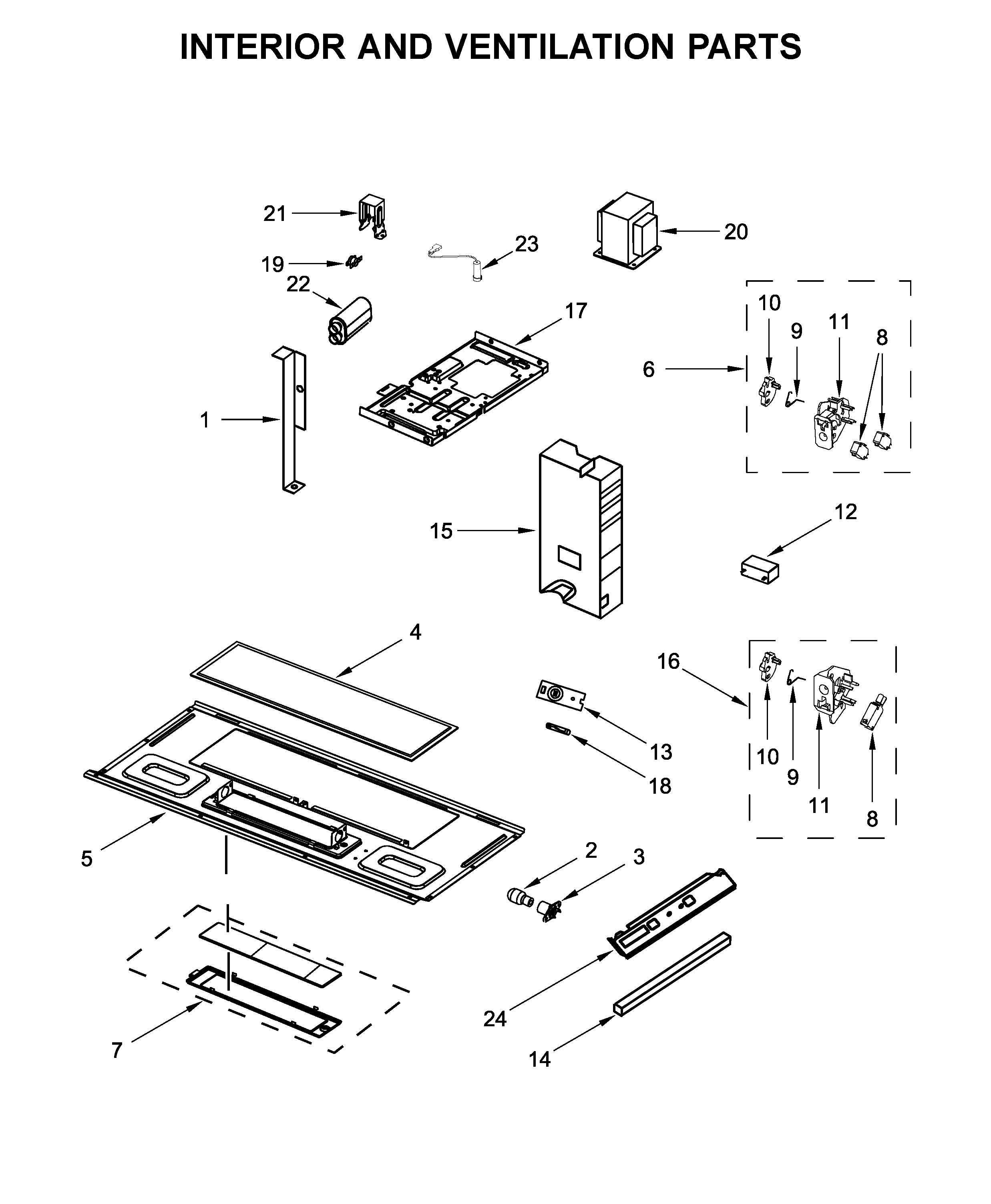 Interior and ventilation parts