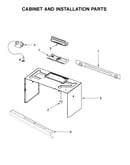Cabinet and installation parts