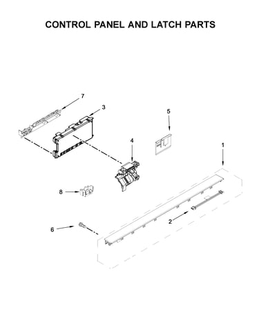 Control panel and latch parts