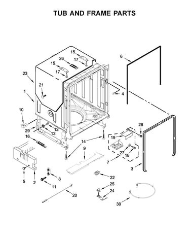 Tub and frame parts