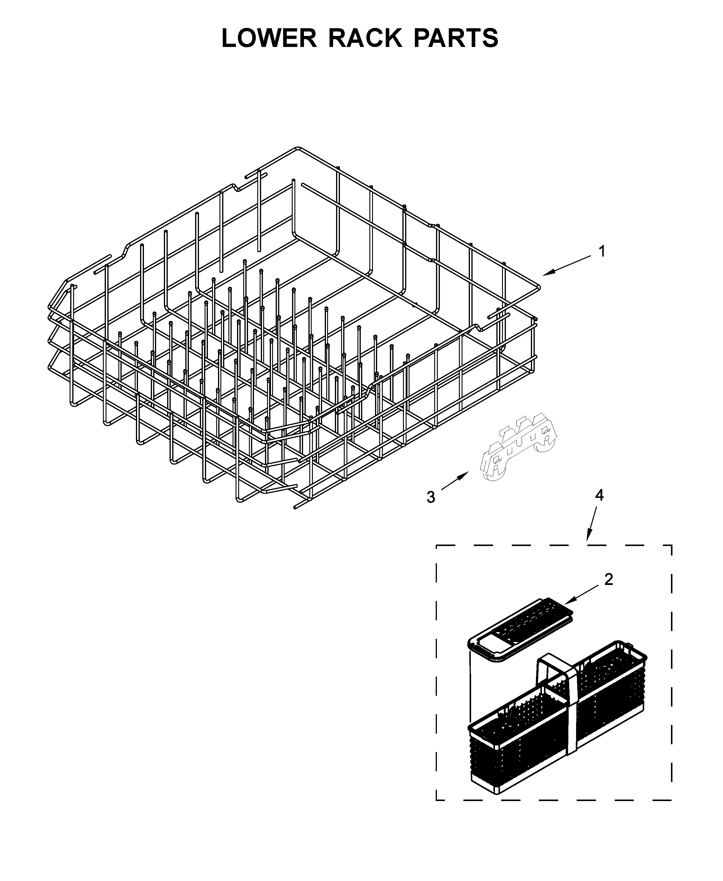 Lower rack parts