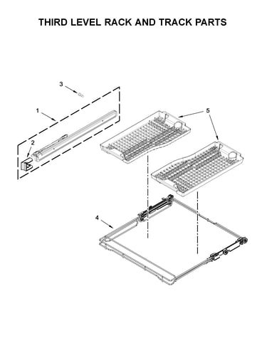 Third level rack and track parts