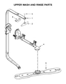 Upper wash and rinse parts