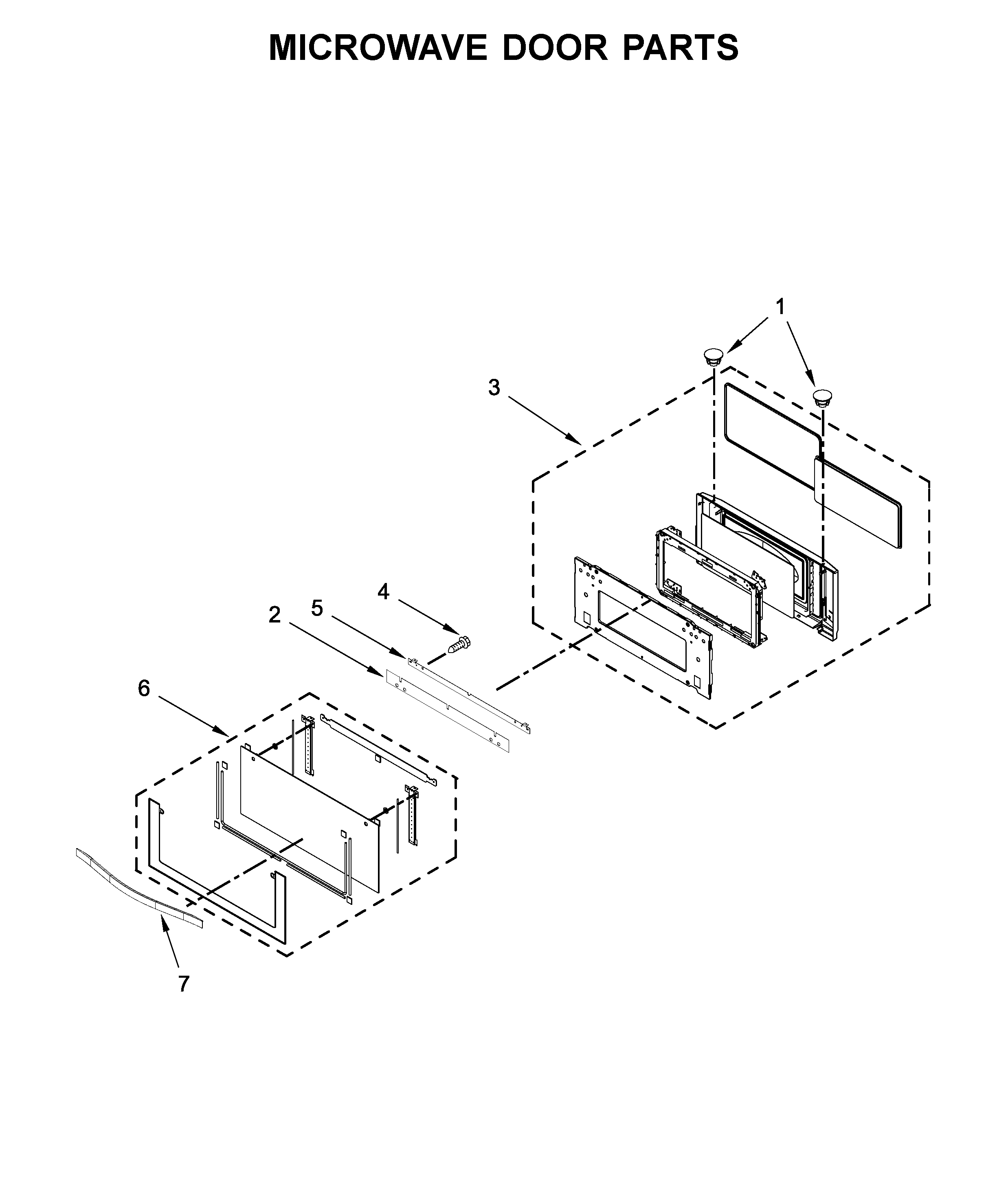Microwave door parts