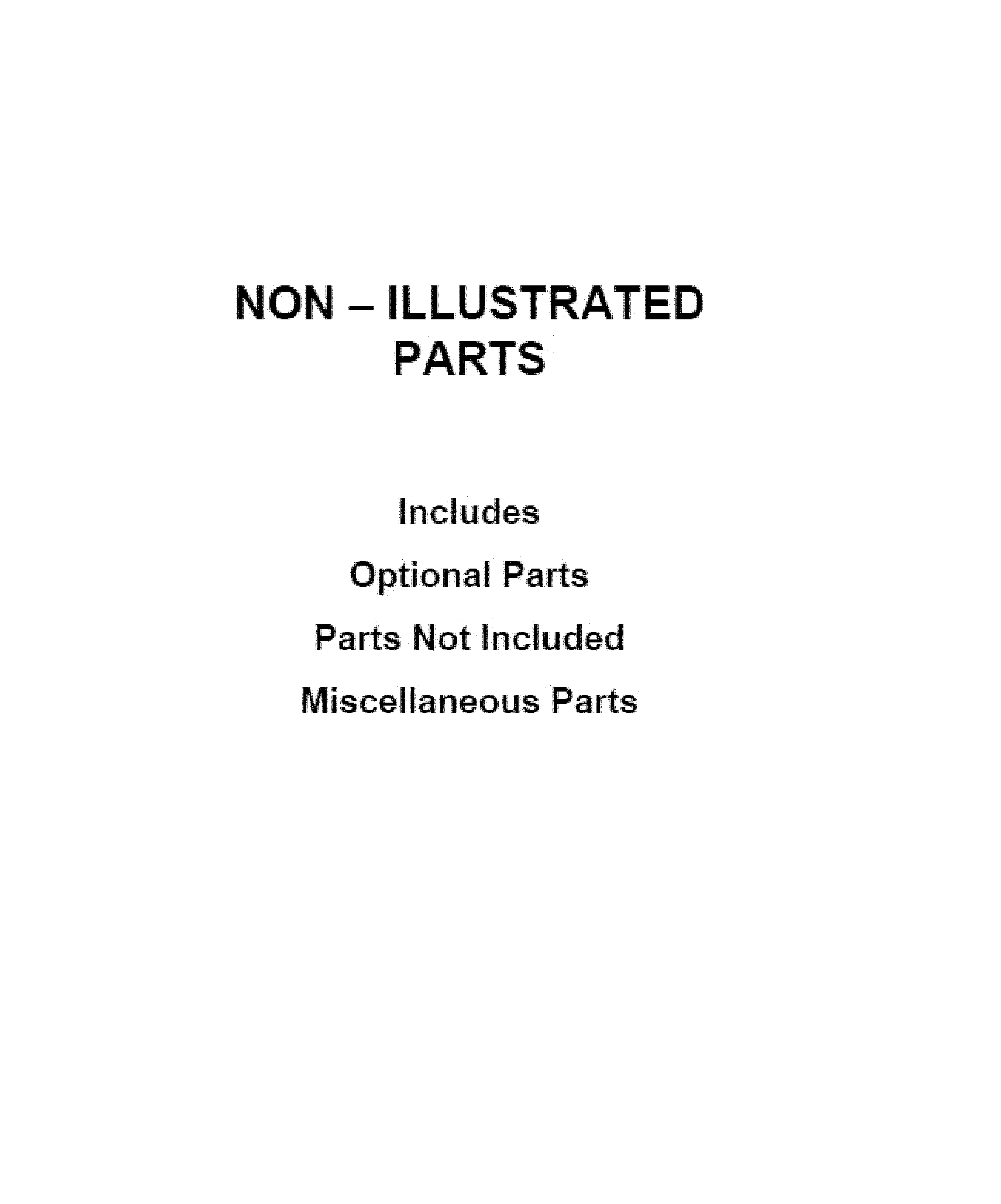 OPTIONAL PARTS (NOT INCLUDED)