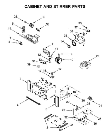 Cabinet and stirrer parts