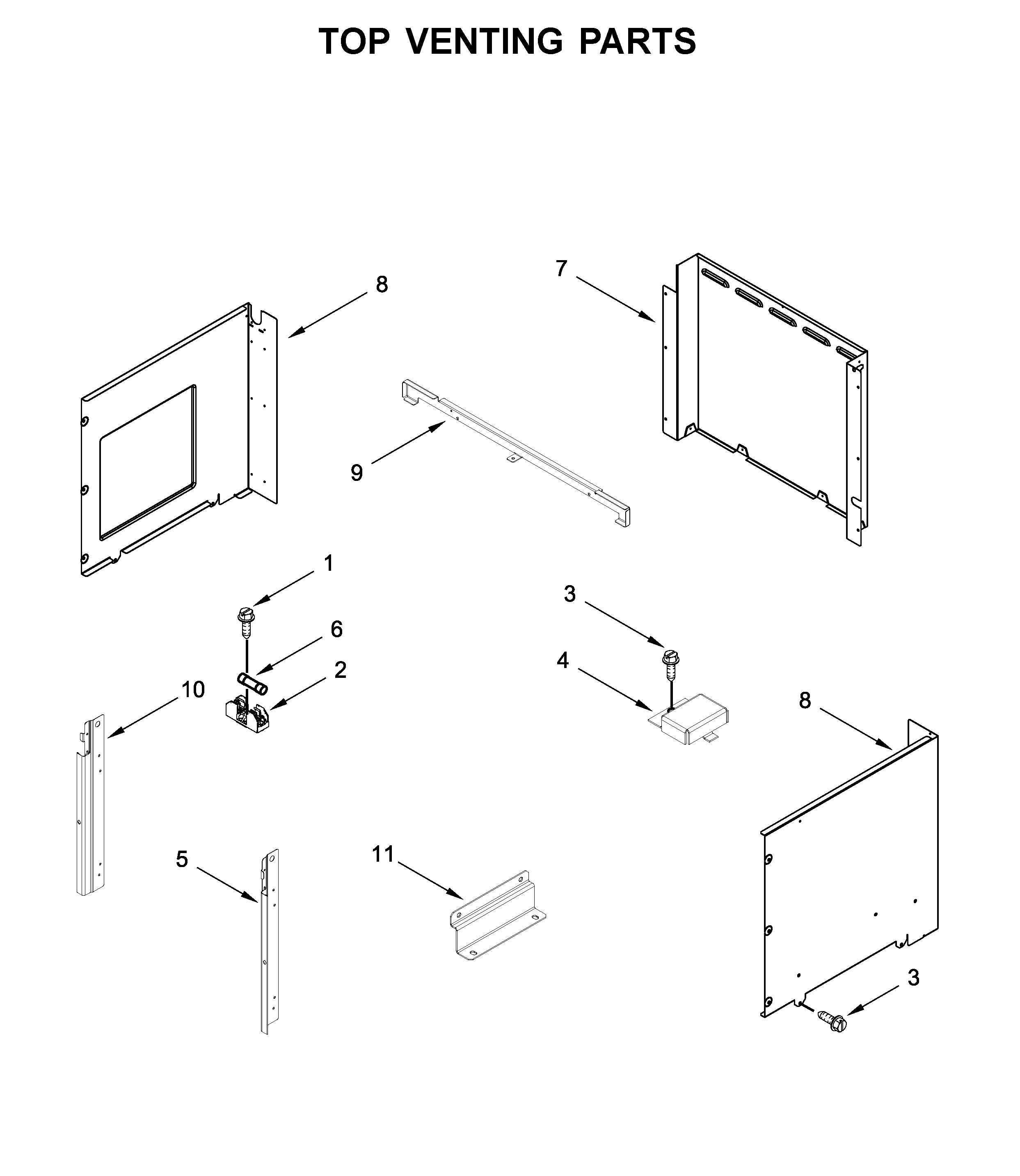 Top venting parts
