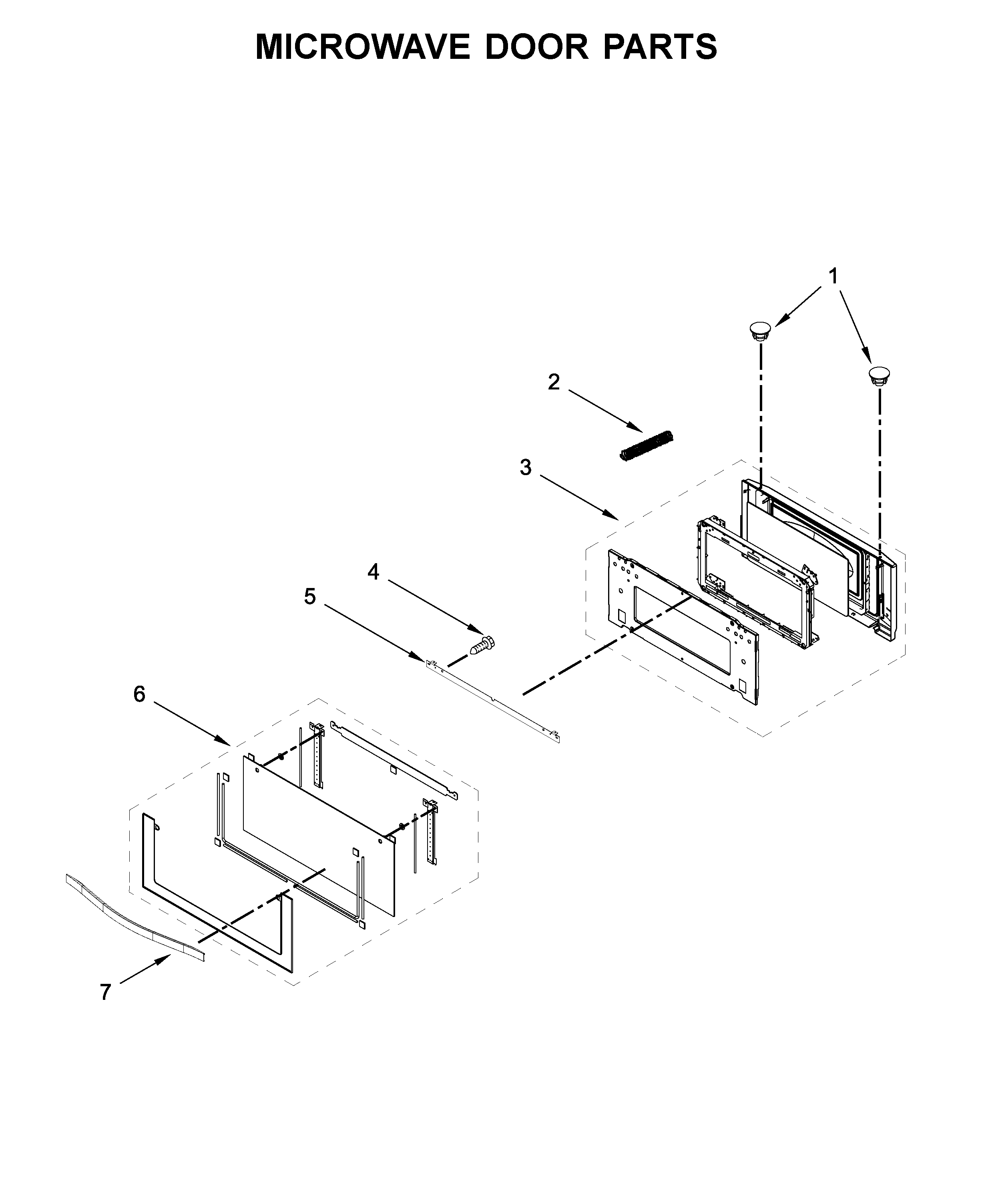 Microwave door parts