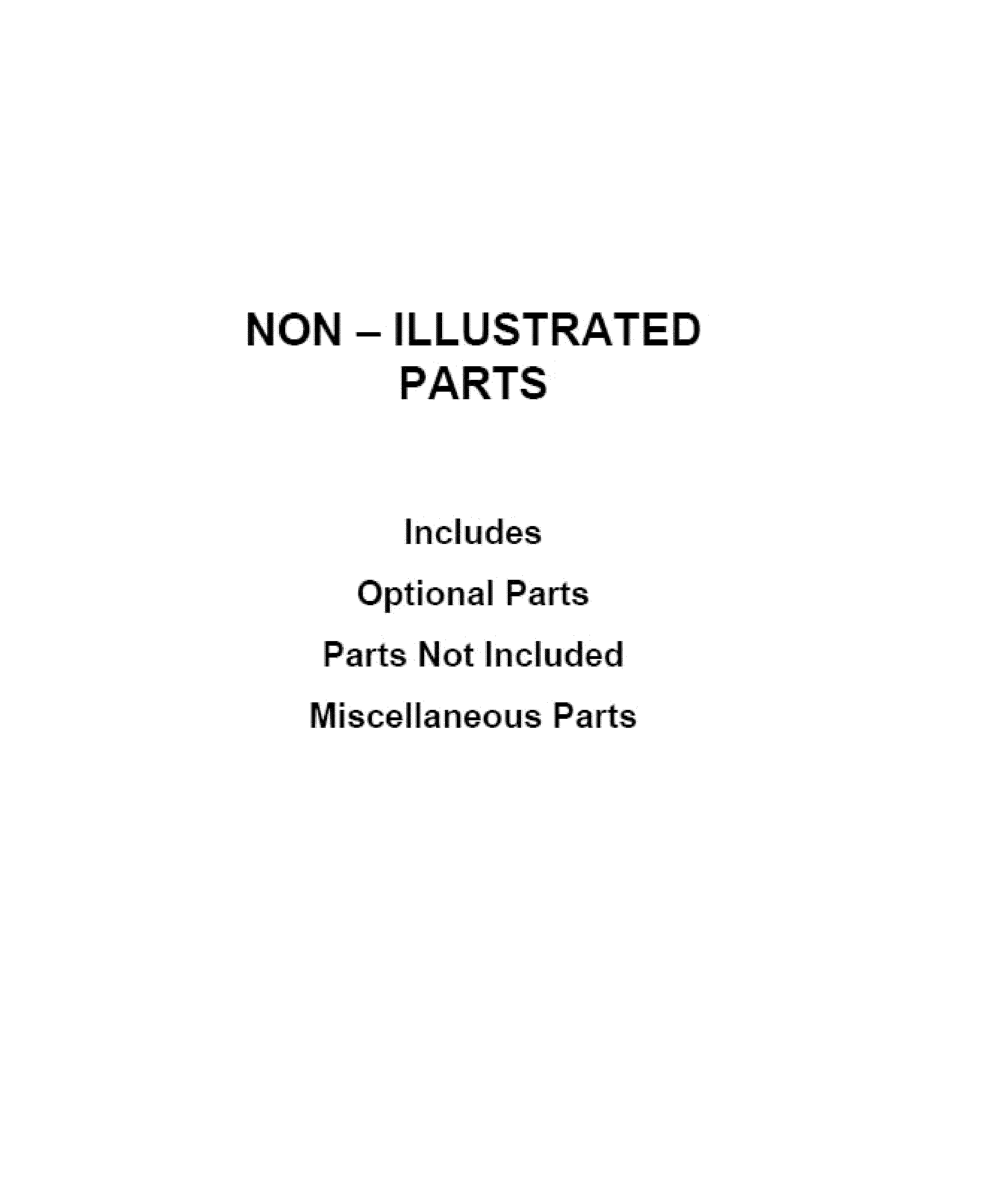 OPTIONAL PARTS (NOT INCLUDED)