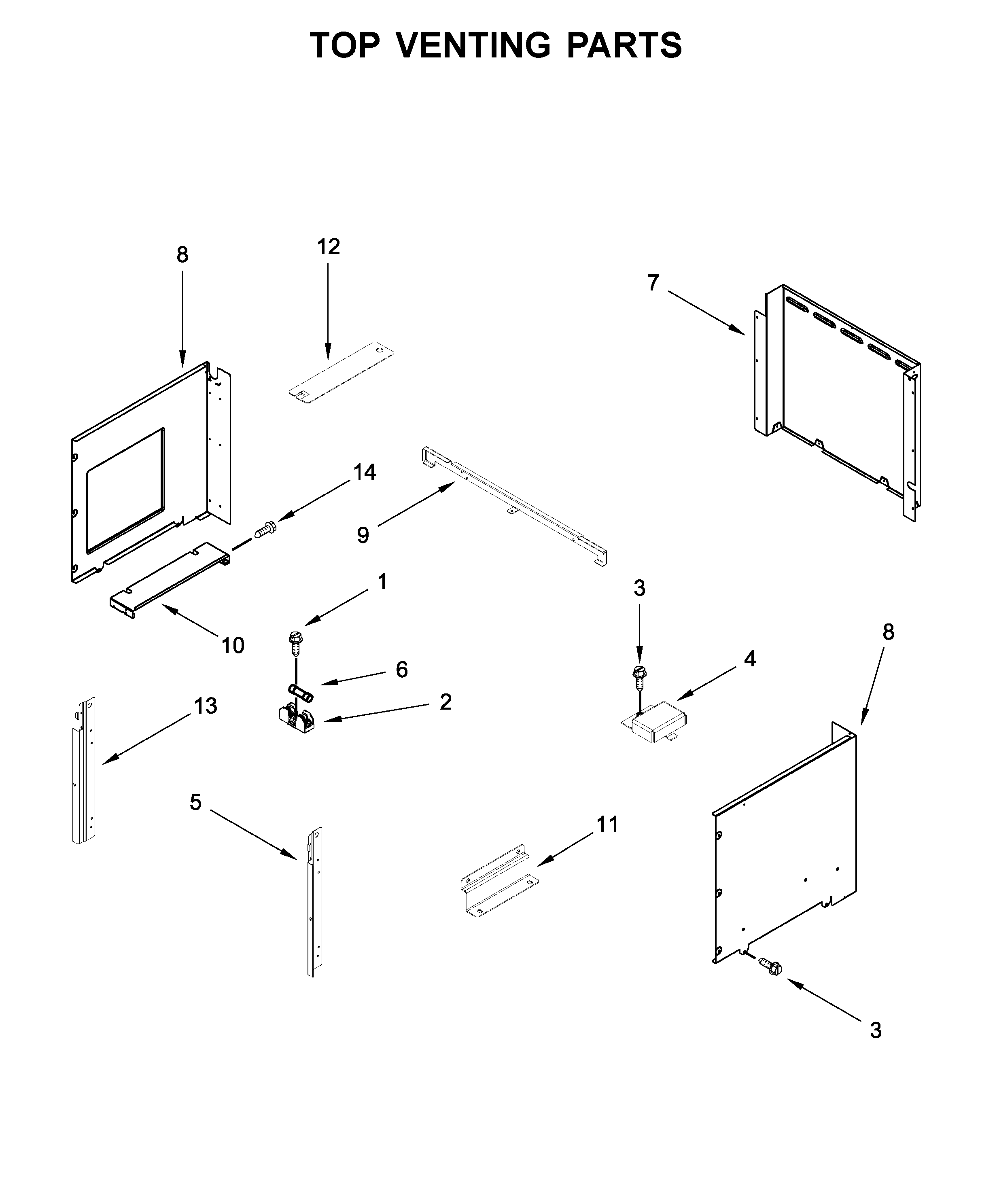 Top venting parts