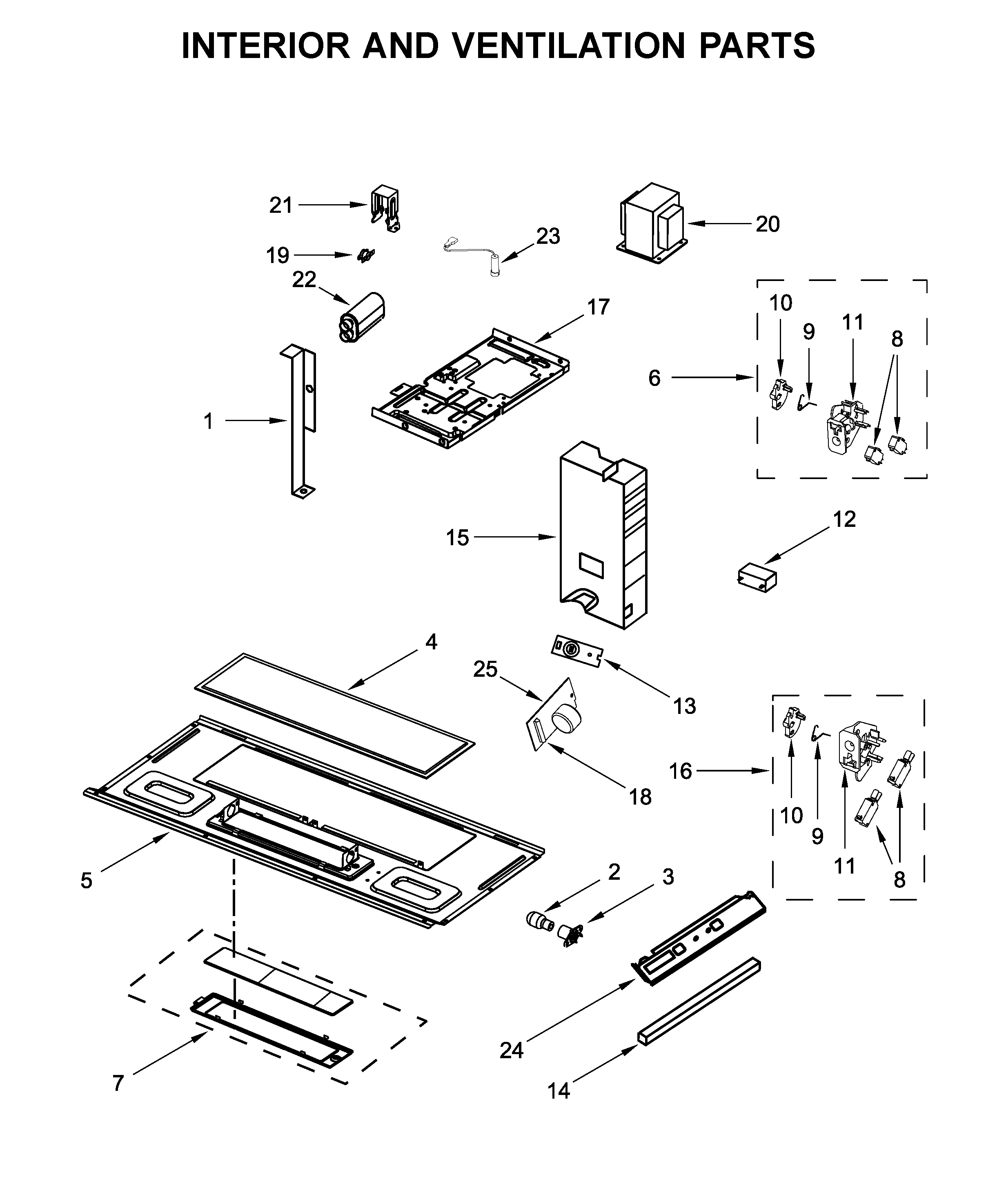 Interior and ventilation parts