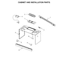 Whirlpool UMV1160CS4 cabinet and installation parts diagram