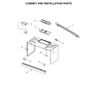 Whirlpool UMV1160CW5 cabinet and installation parts diagram